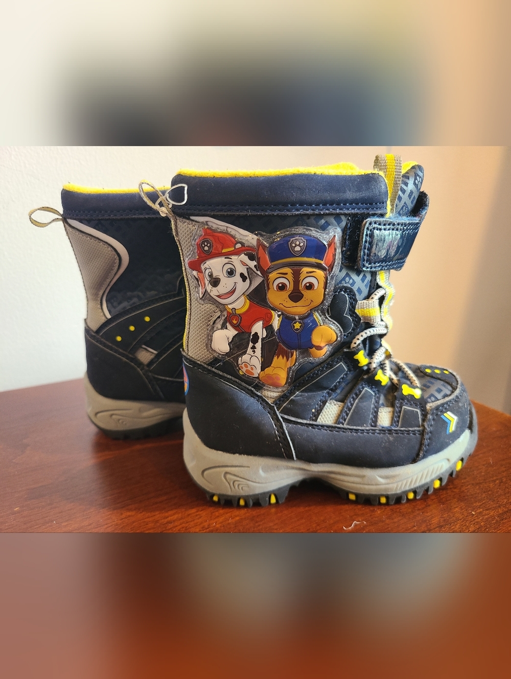 Navy Toddler Kids Paw Patrol Waterproof Warm Boots Sz5